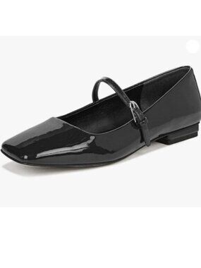 Milooey shoes Women's Closed Square Toe Mary Jane Flats Chunky Low Heels Black